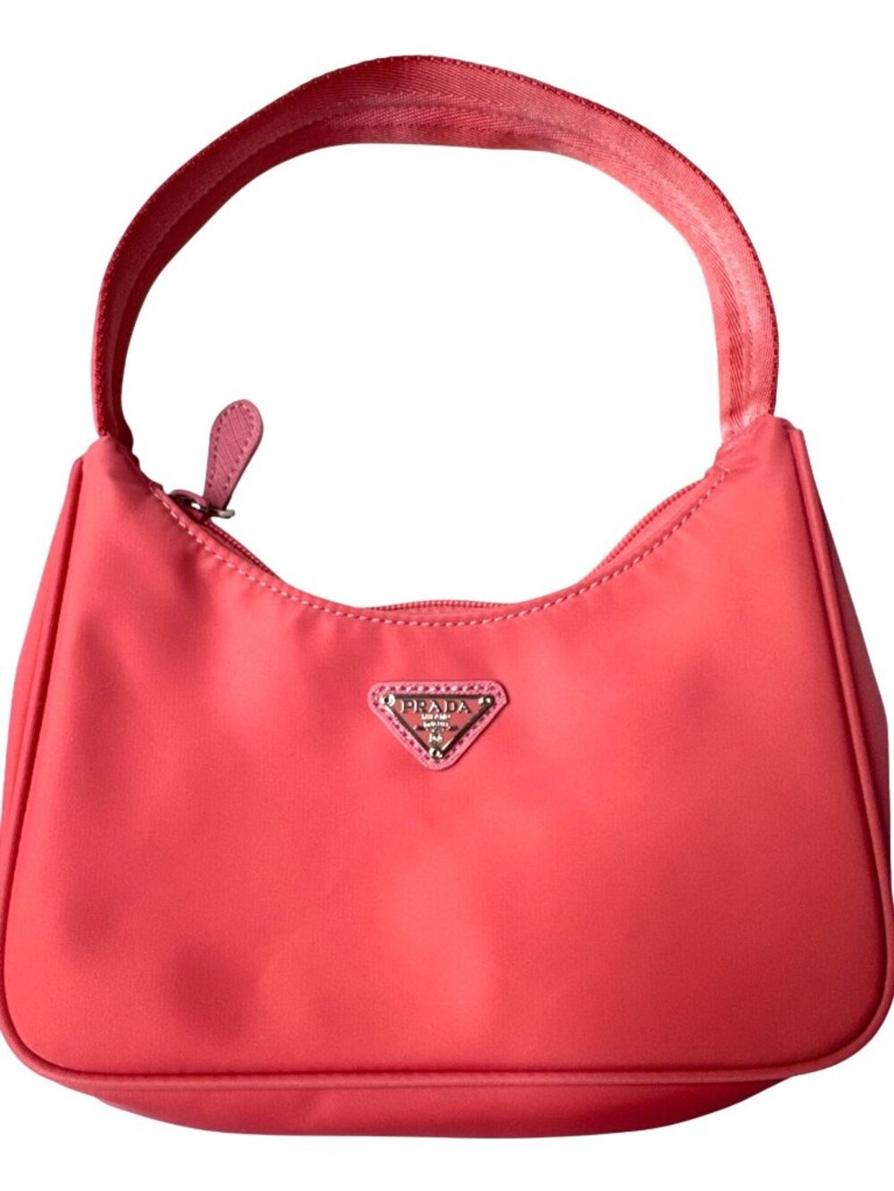 Pink Nylon Mini Shoulder Bag With Zip Closure